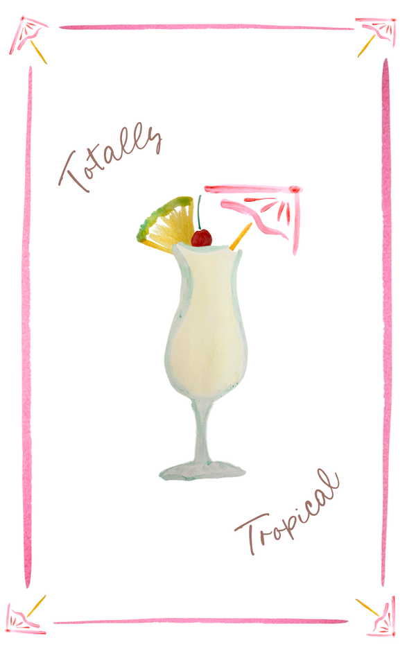 Totally Tropical - Pina Colada Linen Teatowel