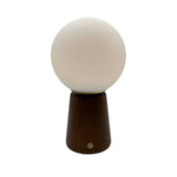 Deco Cone Teak style rechargeable touch lamp (small)