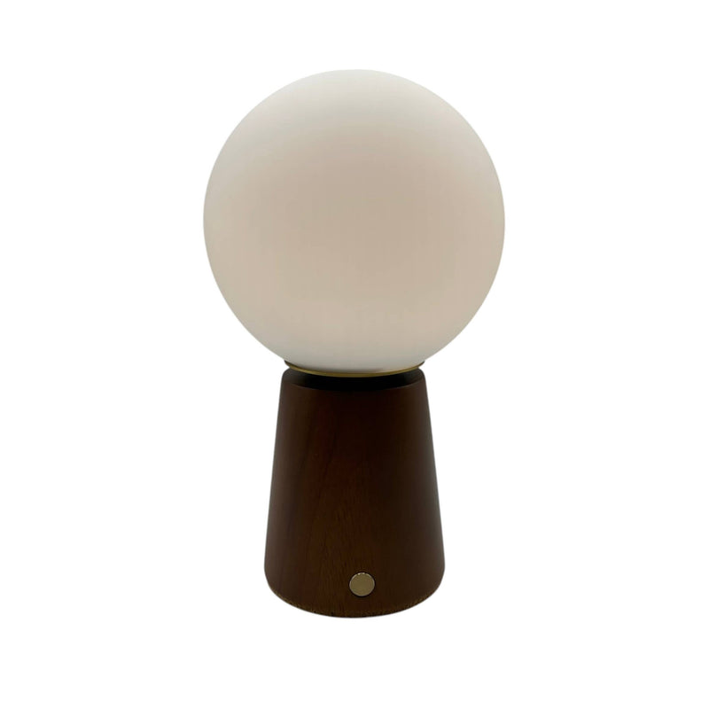 Deco Cone Teak style rechargeable touch lamp (small)