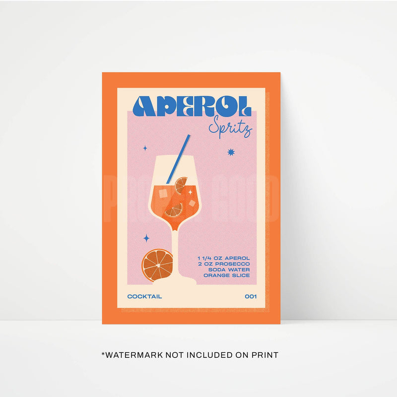 Aperol Spritz Print: Orange / Unframed / A3