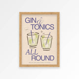 Gin & Tonic Print: Lilac / Unframed / A4