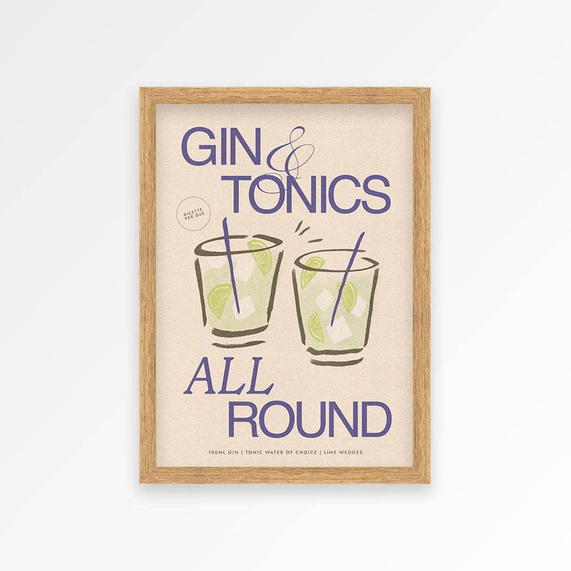 Gin & Tonic Print: Lilac / Unframed / A4