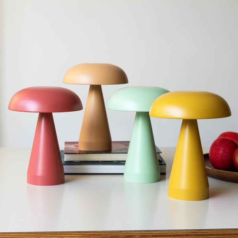 Touch dimmable mushroom table lamp - Peach