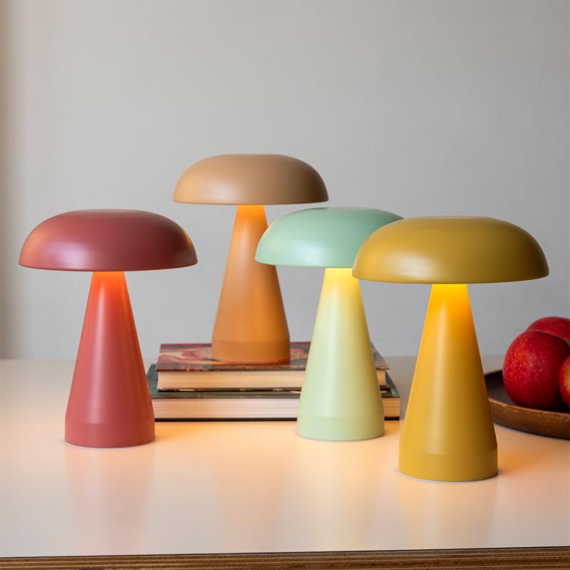 Touch dimmable mushroom table lamp - Peach