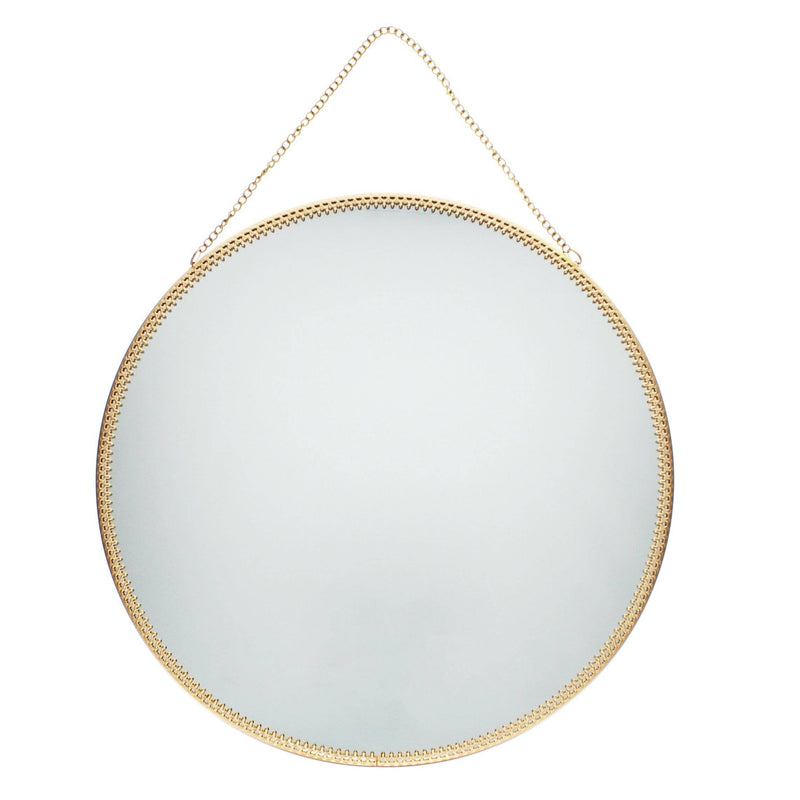 Circular Hanging Mirror (29cm) - Gold Tone