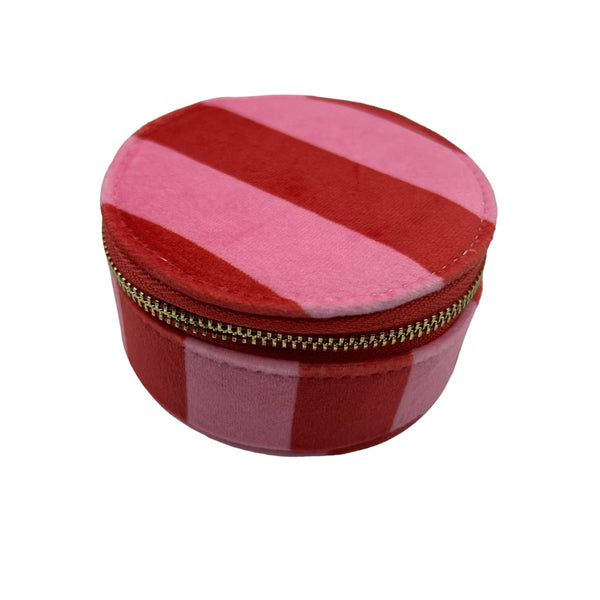 Jewellery Travel Pot in pink stripe