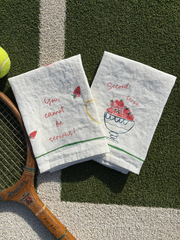 You Cannot Be Serious // Second Serve - Set of two linen napkins