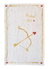 Perfect Shot - Cupids Bow and Arrow Linen Teatowel