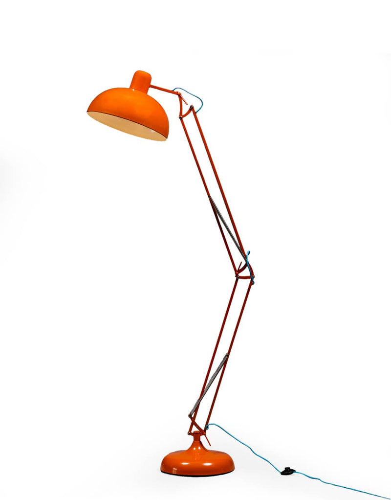 Classic Desk Style Floor Lamp with Blue Fabric Flex