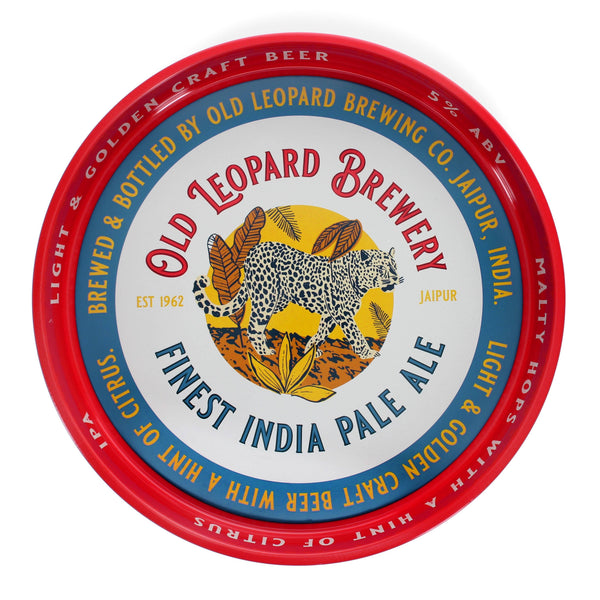 Round Metal Serving Tray - Old Leopard Brewery