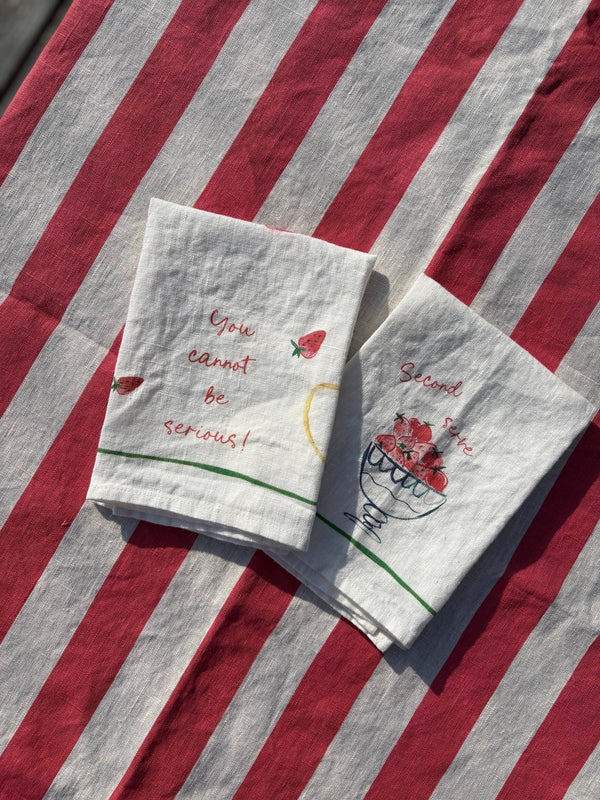 You Cannot Be Serious // Second Serve - Set of two linen napkins