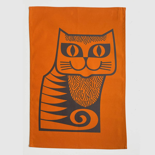 Magpie x Hornsea Teatowel Cat Orange