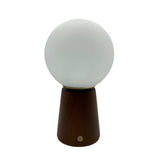 Deco Cone Teak style rechargeable touch lamp (small)