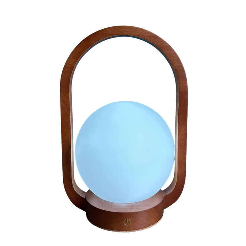 Lantern Teak Style rechargeable touch lamp