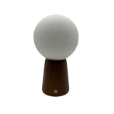 Deco Cone Teak style rechargeable touch lamp (small)
