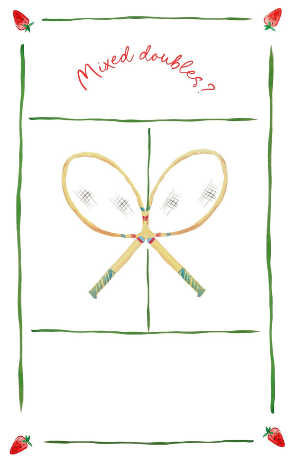 Mixed Doubles? - Tennis Set Linen Teatowel 