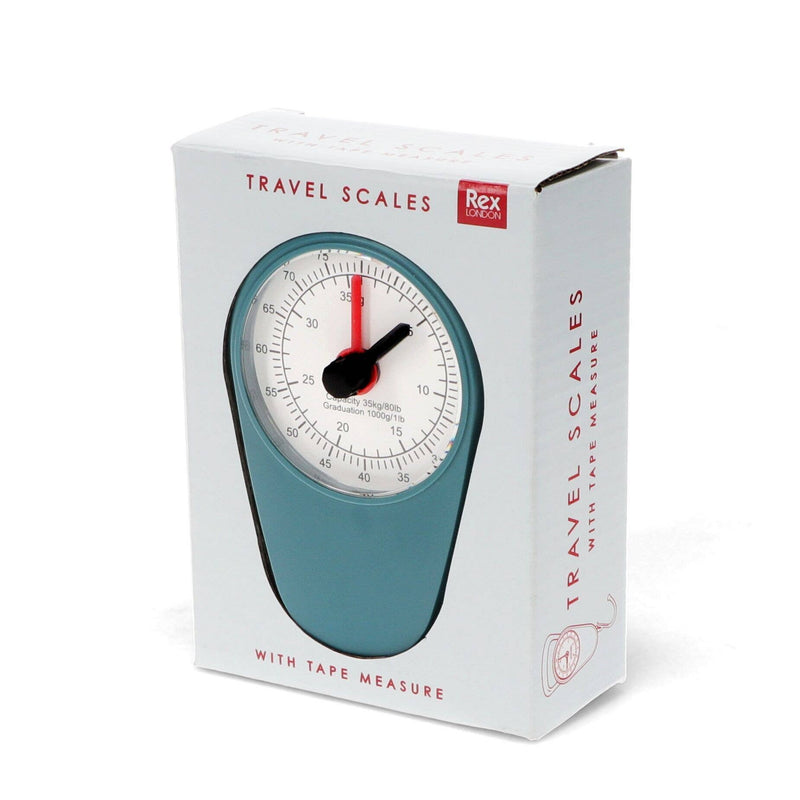 Travel Scales With Tape Measure - Petrol Blue