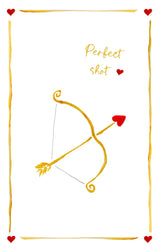 Perfect Shot - Cupids Bow and Arrow Linen Teatowel