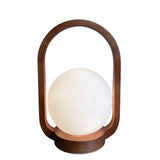 Lantern Teak Style rechargeable touch lamp