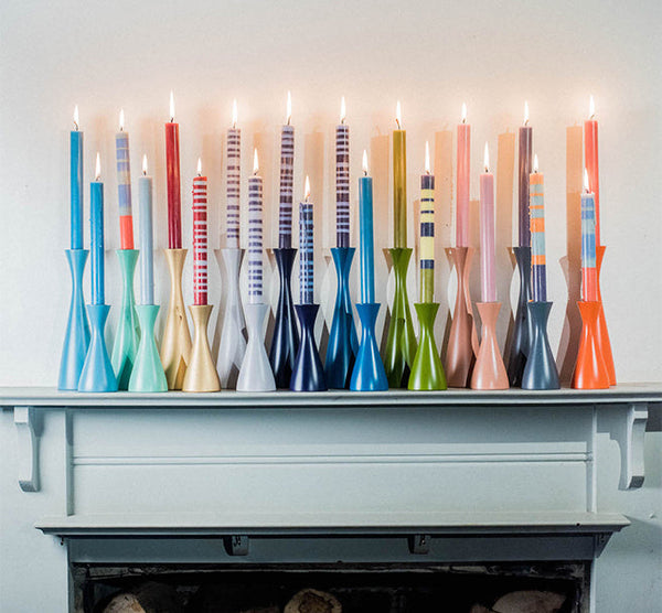 Carved Colourful Candleholders - Tall