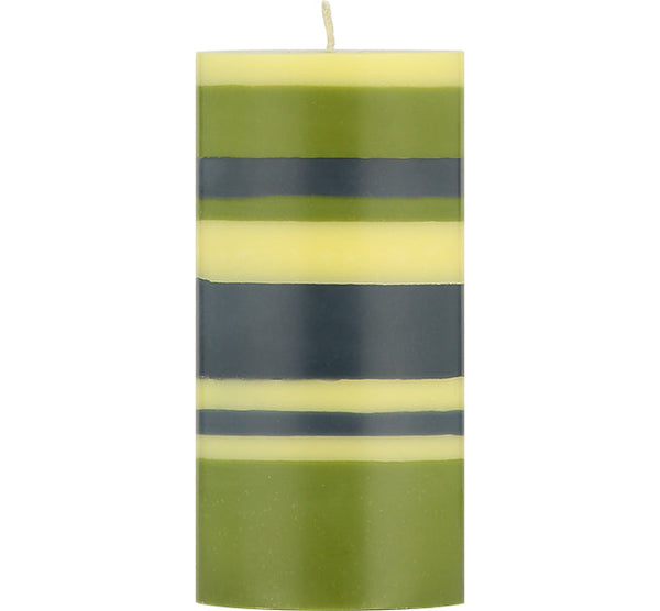 Tall Striped Pillar Candles - 15cm