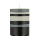 Short Striped Pillar Candles - 10cm