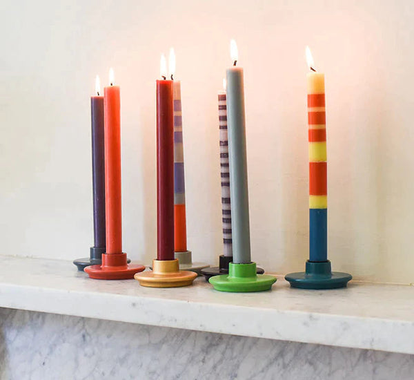 Small Painted Wood Candleholder
