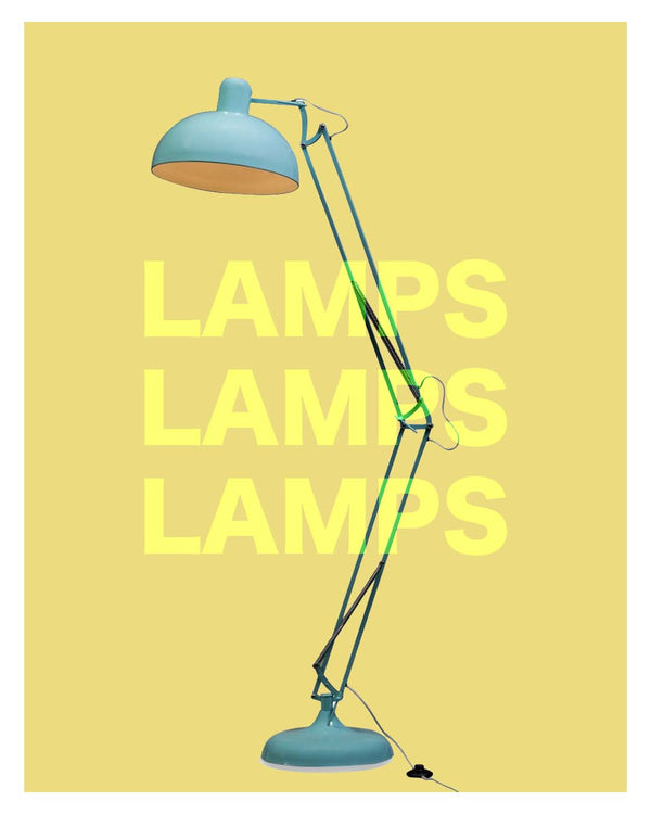 Classic Desk Style Floor Lamp with Grey Fabric Flex