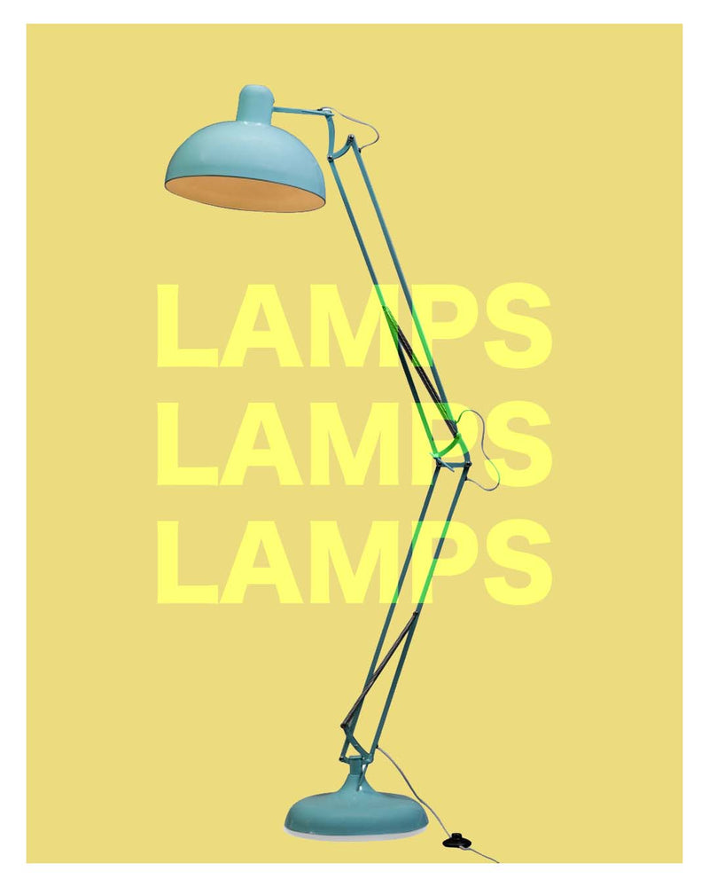 Classic Desk Style Floor Lamp with Grey Fabric Flex