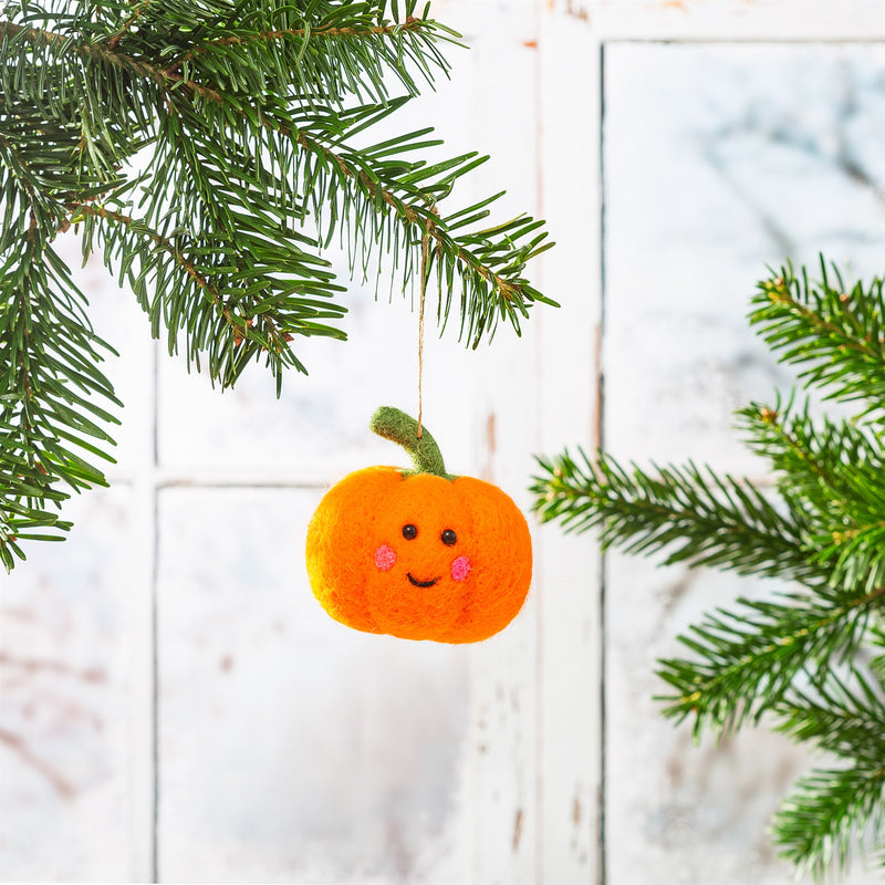 Happy Pumpkin Felt Hanging Decoration
