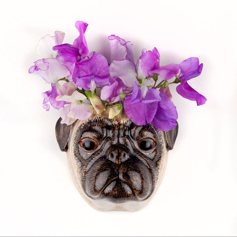 Fawn Pug Small Wall Vase