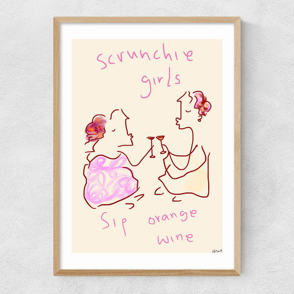Scrunchie Girls Framed Print by Sshepaints