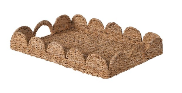 Seagrass Tray with Scalloped Edge
