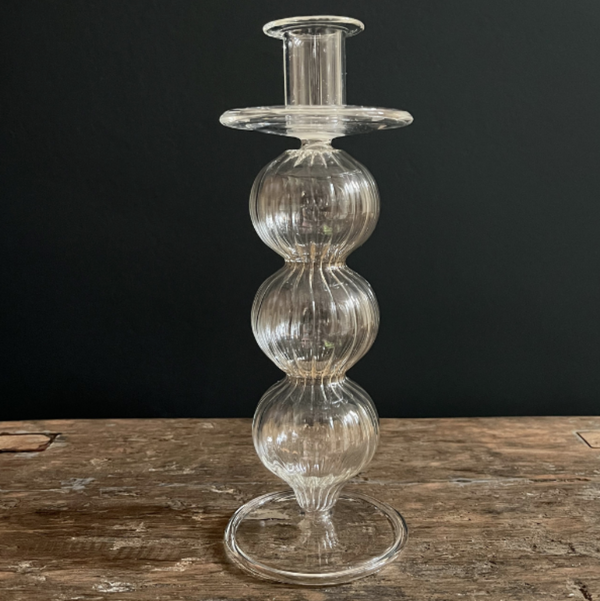 Large Bobble Glass Candlestick