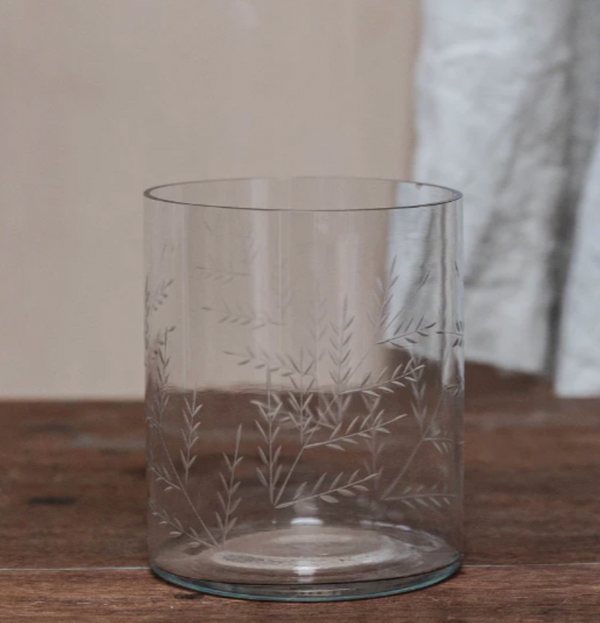 Wide Glass Fern Vase