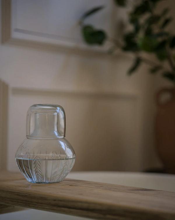 Handblown Carafe and Glass Set - Scandi Stripe