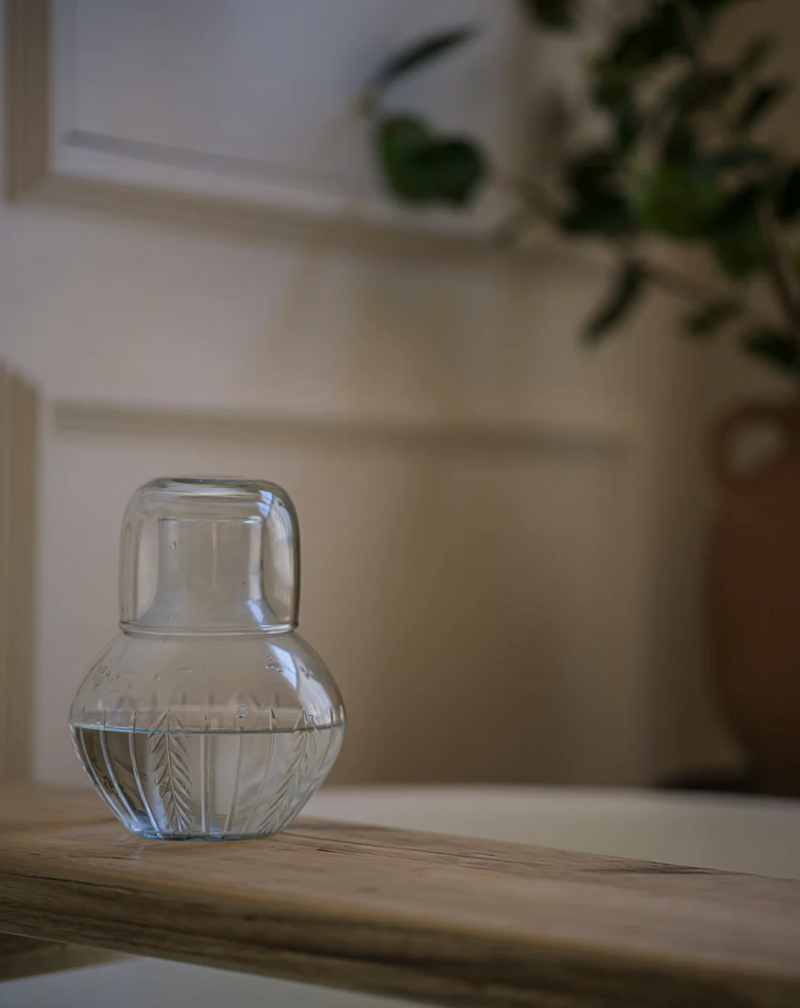 Handblown Carafe and Glass Set - Scandi Stripe
