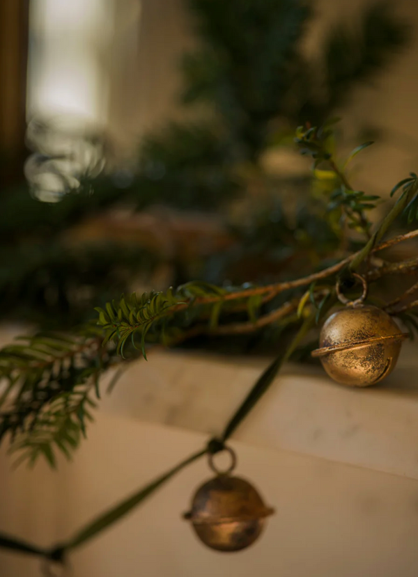 Jingle Bell Garland on Velvet Ribbon
