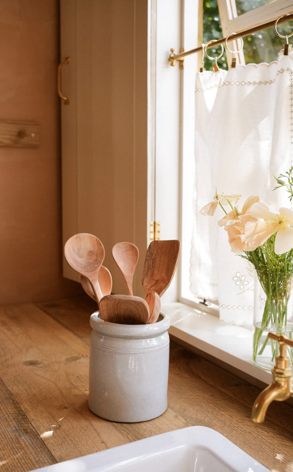 Acacia Wood Round Spoon