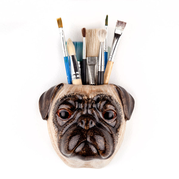 Fawn Pug Small Wall Vase