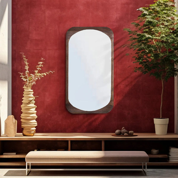 Retro Wooden Mirror