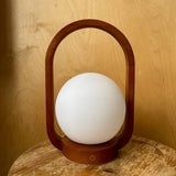 Lantern Teak Style rechargeable touch lamp