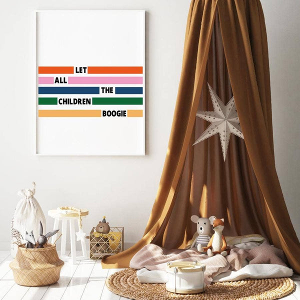 Let All the Children Boogie Retro Bowie Art Print: A3