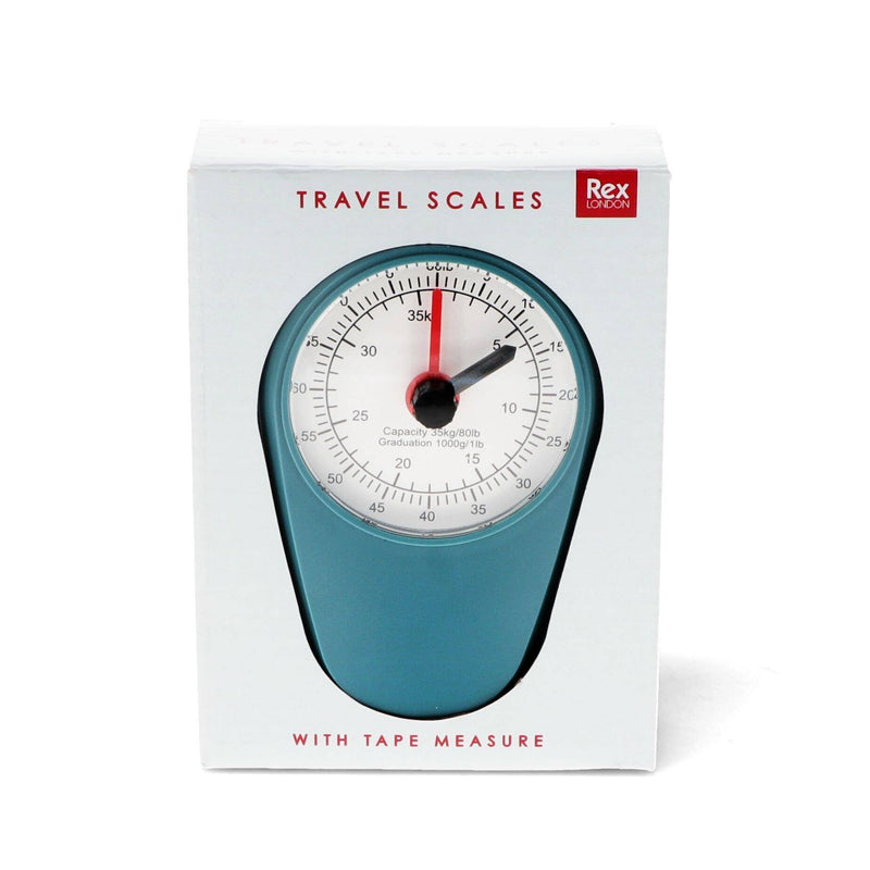 Travel Scales With Tape Measure - Petrol Blue