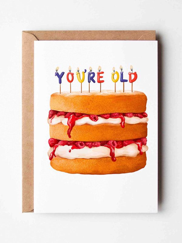 You're Old Cake - Funny Birthday Greeting Card