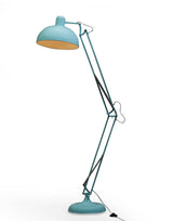 Classic Desk Style Floor Lamp with Grey Fabric Flex