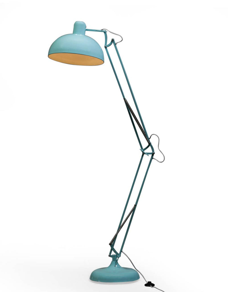 Classic Desk Style Floor Lamp with Grey Fabric Flex