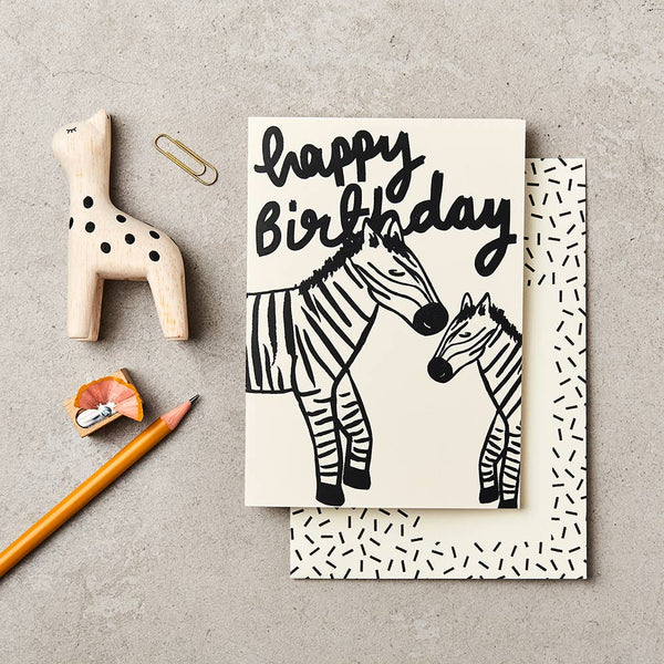 Birthday Zebras Greeting Card