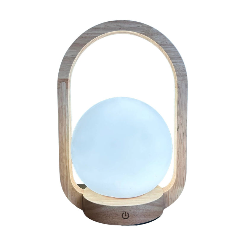 Lantern Beech style rechargeable touch lamp