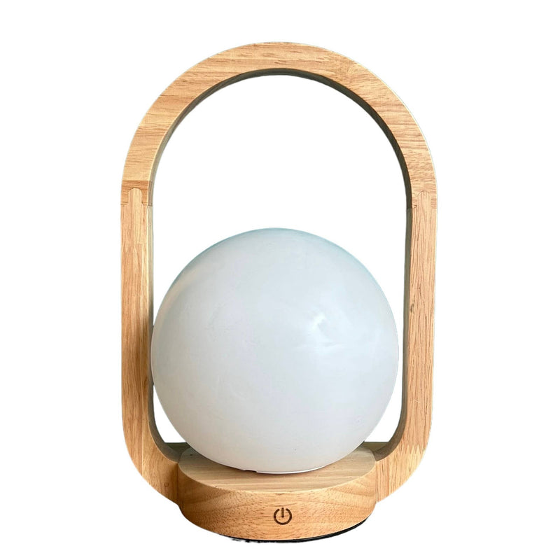 Lantern Beech style rechargeable touch lamp